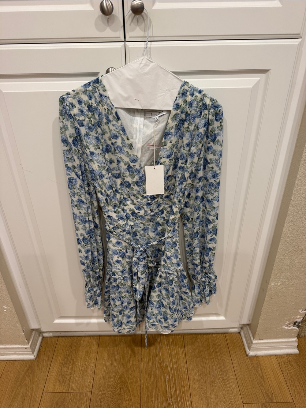 Floral Wrap-Style Women’s Jacket & Coat — Blue Floral